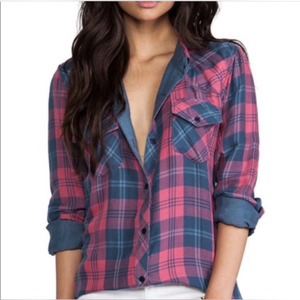 Rails Kendra Plaid Button down Top size small